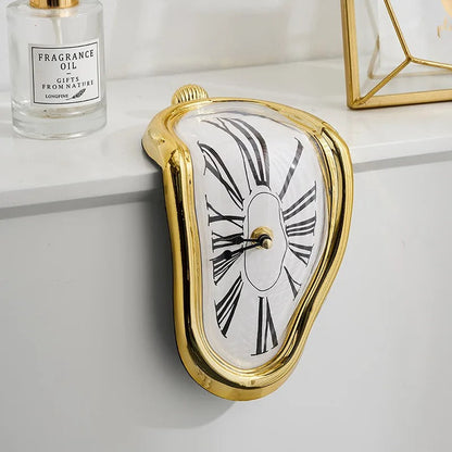 Dali Style Artistic Melting Clock – Silent Surrealist Home Décor Timepiece