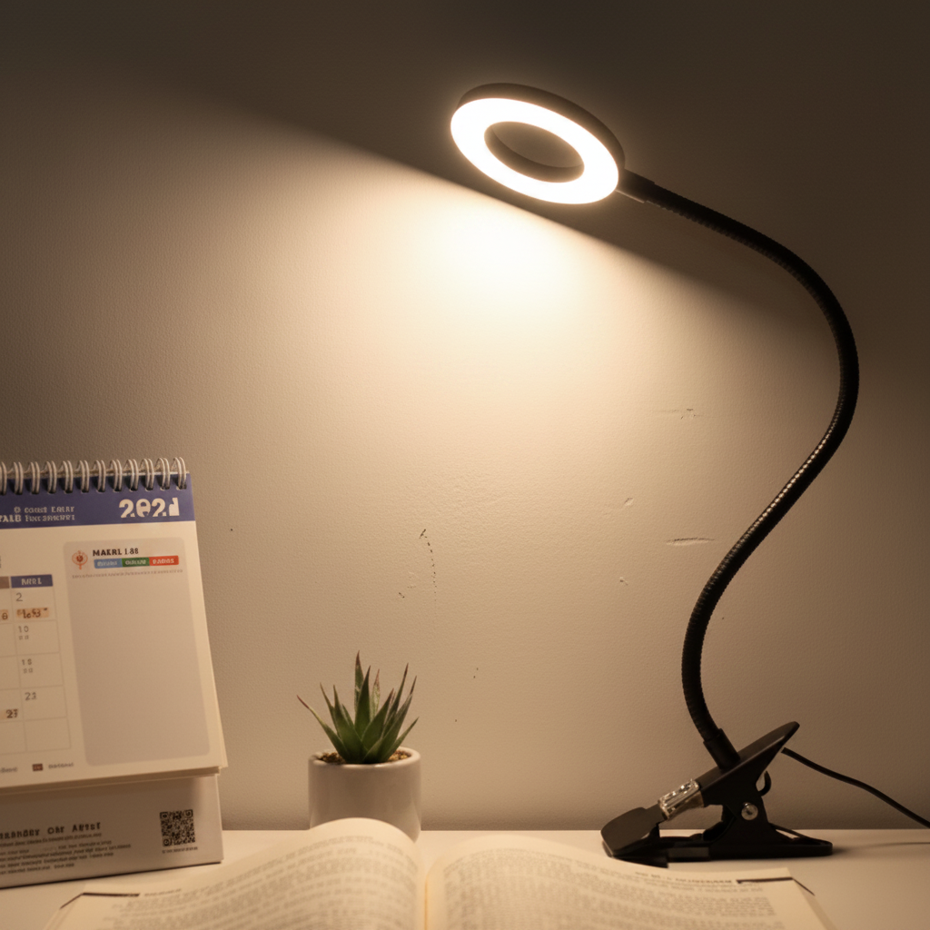 Avirel LED Student Desk Lamp with Flexible Gooseneck and Adjustable Brightness