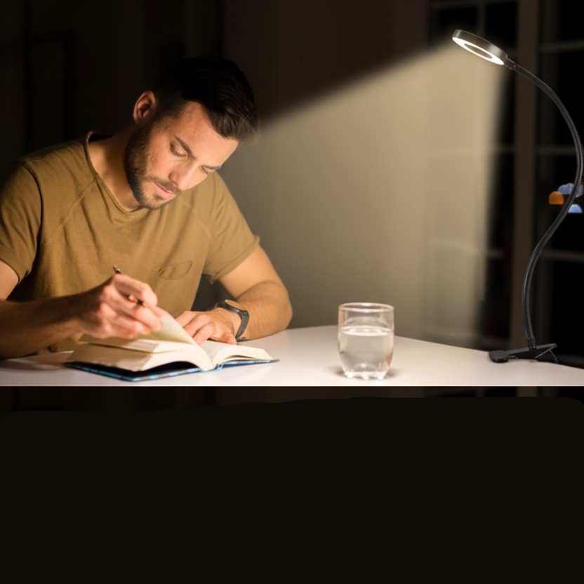 Avirel LED Student Desk Lamp with Flexible Gooseneck and Adjustable Brightness