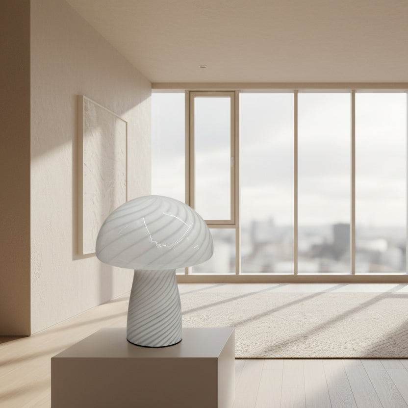 Nelyra Modern Table Lamp – Stylish Glass Design for Bedroom Lighting