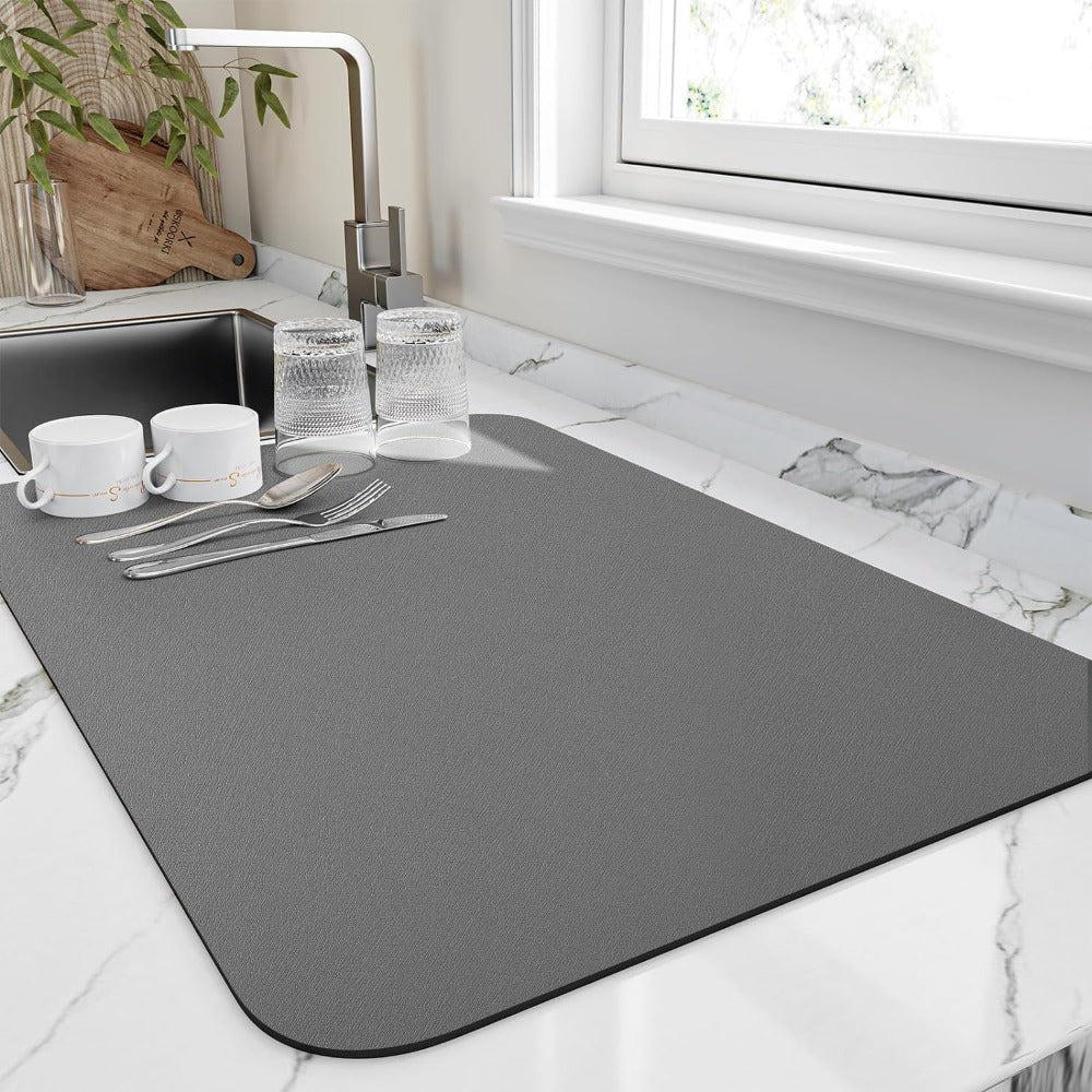 HydroEase Quick Dry Dish Mat – Super Absorbent Kitchen Drying Solution