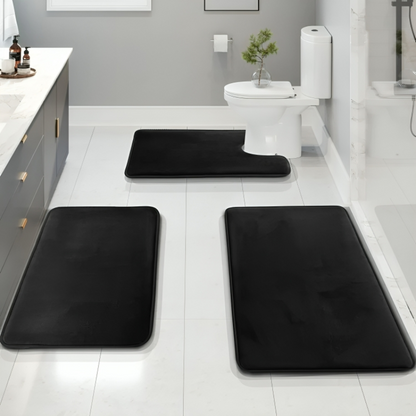 Veloura Memory Foam Bath Rug Set – Non-Slip Quick-Dry Bathroom Comfort Mats