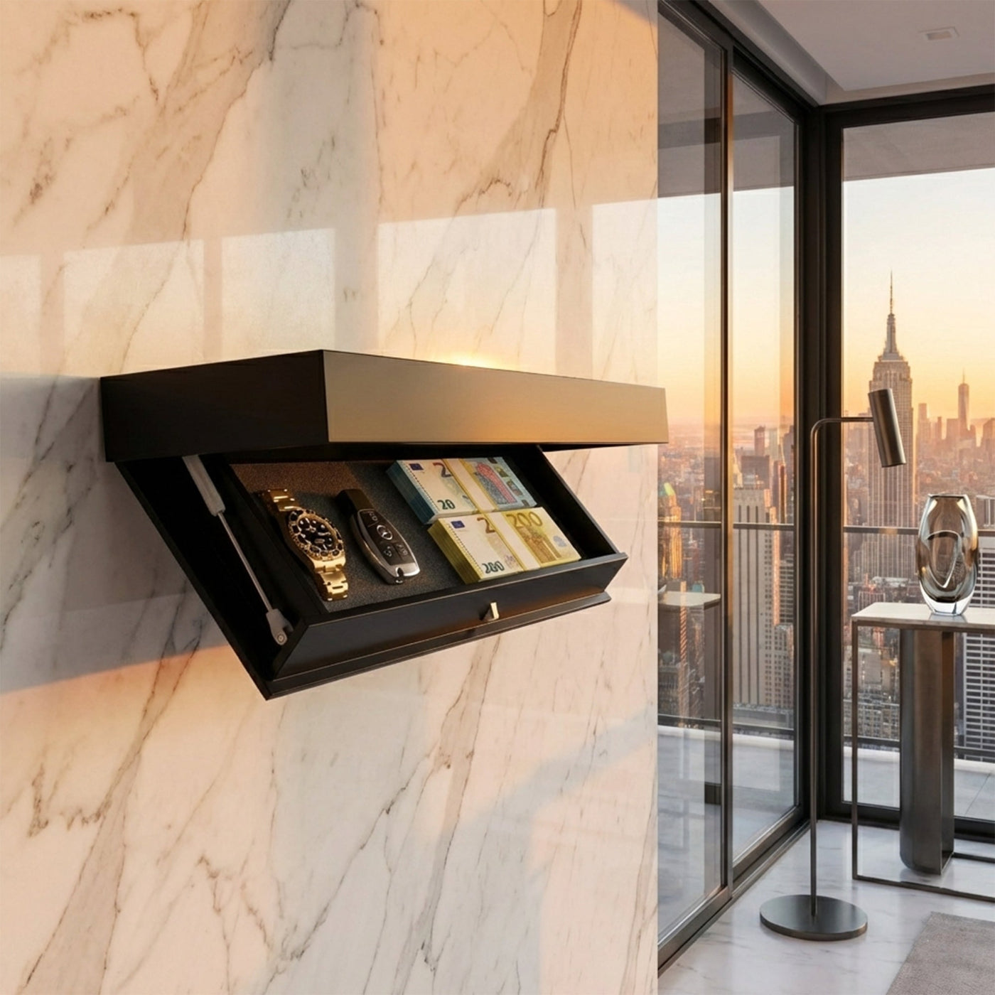 Nexora Modern Floating Shelf – Hidden Storage Solution for Stylish Interiors