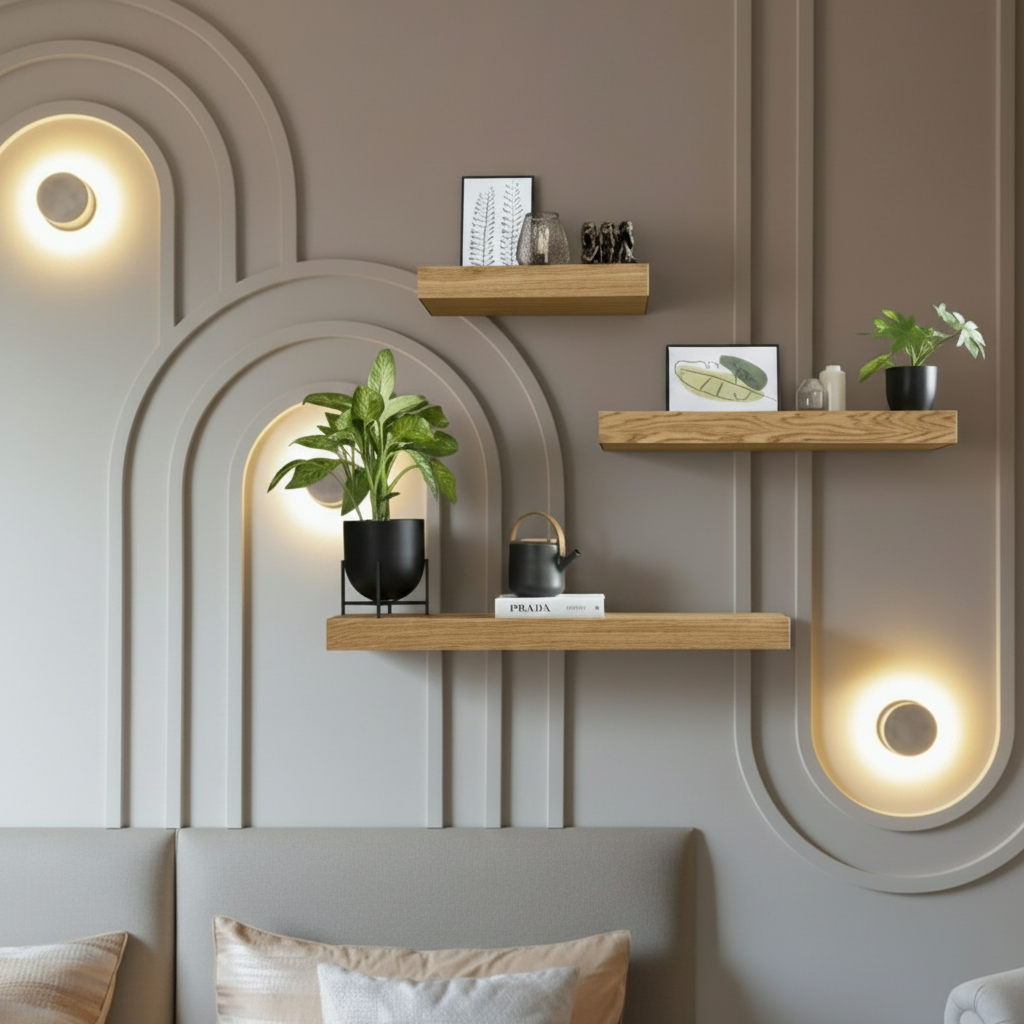 Nexora Modern Floating Shelf – Hidden Storage Solution for Stylish Interiors