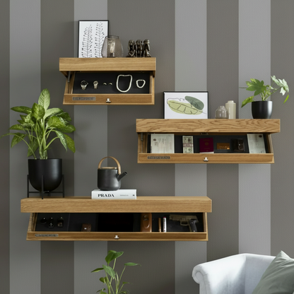 Nexora Modern Floating Shelf – Hidden Storage Solution for Stylish Interiors
