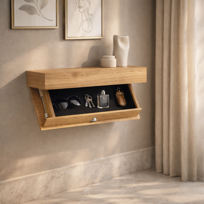 Nexora Modern Floating Shelf – Hidden Storage Solution for Stylish Interiors