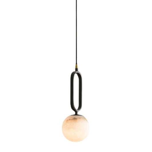 Ivaris Modern Brass Pendant Light – Elegant Alabaster Design for Cozy Ambiance