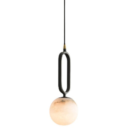 Ivaris Modern Brass Pendant Light – Elegant Alabaster Design for Cozy Ambiance