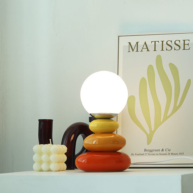 Serenno Modern LED Table Lamp – USB Powered Nordic Stone Design