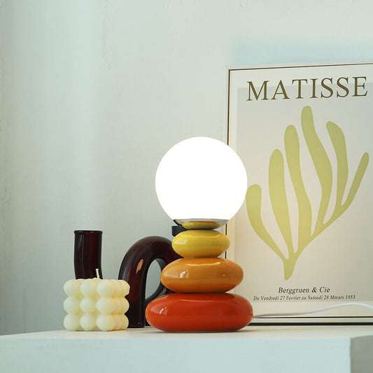 Serenno Modern LED Table Lamp – USB Powered Nordic Stone Design
