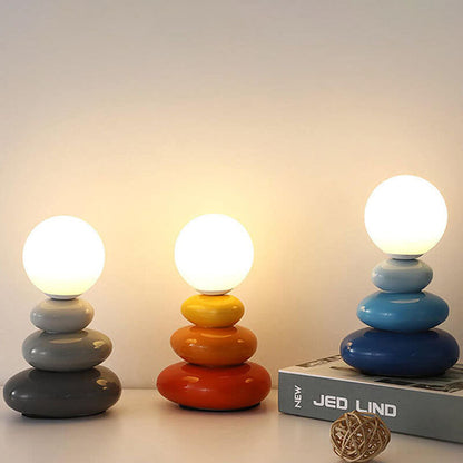 Serenno Modern LED Table Lamp – USB Powered Nordic Stone Design