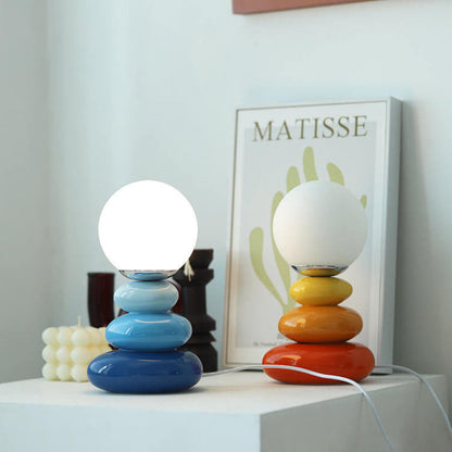 Serenno Modern LED Table Lamp – USB Powered Nordic Stone Design