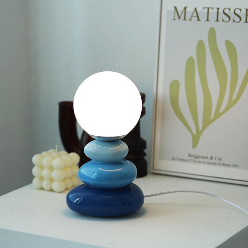 Serenno Modern LED Table Lamp – USB Powered Nordic Stone Design