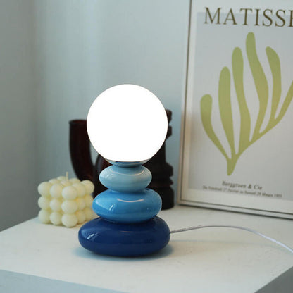 Serenno Modern LED Table Lamp – USB Powered Nordic Stone Design