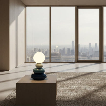 Serenno Modern LED Table Lamp – USB Powered Nordic Stone Design