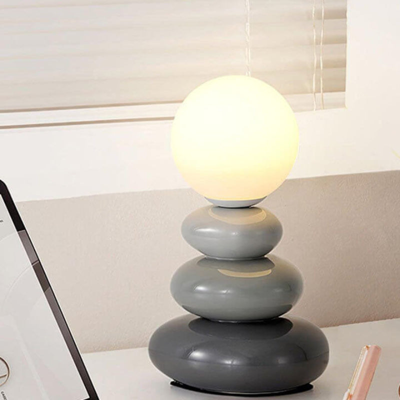 Serenno Modern LED Table Lamp – USB Powered Nordic Stone Design