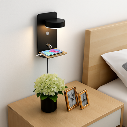 Orlienne Modern LED Wall Light with Adjustable Sconce and USB Charging