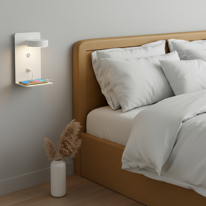Orlienne Modern LED Wall Light with Adjustable Sconce and USB Charging