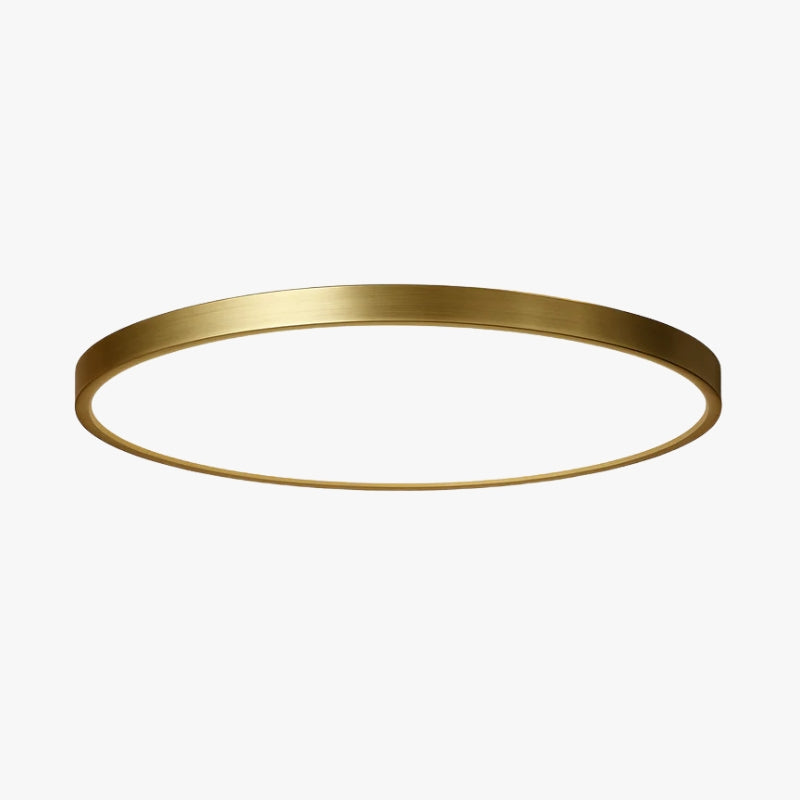 Tenvia Modern Flush Mount Ceiling Light – Ultra-Thin Copper Finish for Elegant Spaces