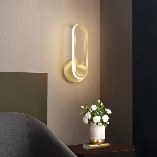 Arc Gold LED Wall Sconce with Rotatable Indoor Lighting