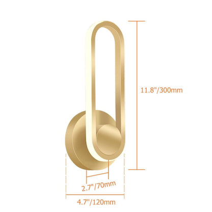 Arc Gold LED Wall Sconce with Rotatable Indoor Lighting
