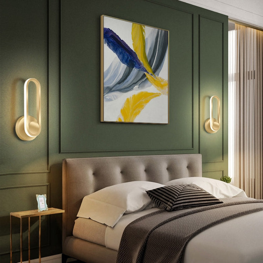 Arc Gold LED Wall Sconce with Rotatable Indoor Lighting