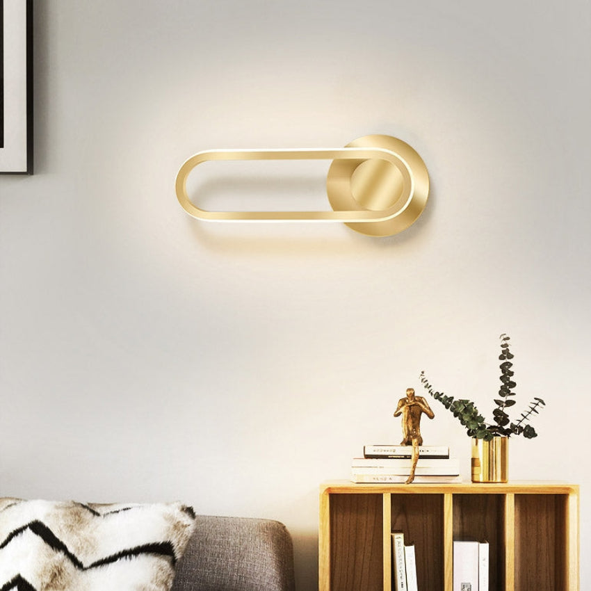 Arc Gold LED Wall Sconce with Rotatable Indoor Lighting