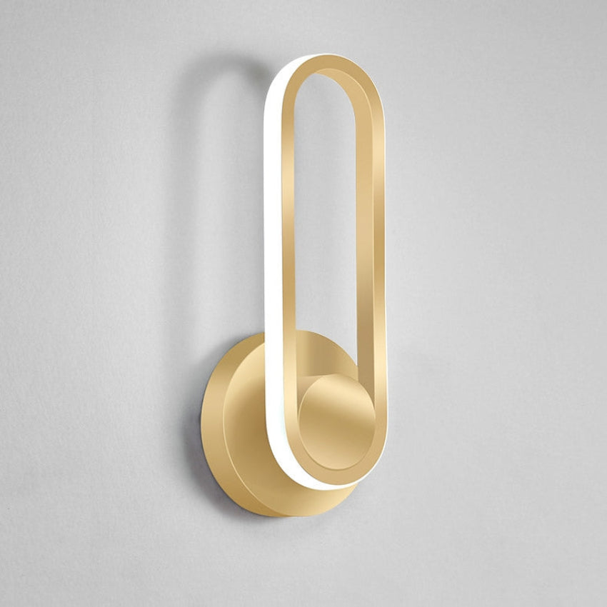 Arc Gold LED Wall Sconce with Rotatable Indoor Lighting