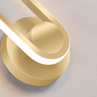Arc Gold LED Wall Sconce with Rotatable Indoor Lighting