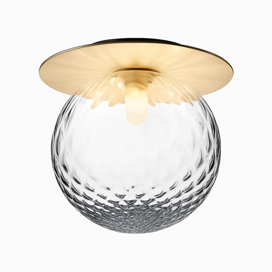 Favelle Modern Gold Ceiling Light – Elegant Glass Dome for Cozy Ambiance