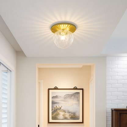 Favelle Modern Gold Ceiling Light – Elegant Glass Dome for Cozy Ambiance