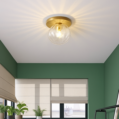Favelle Modern Gold Ceiling Light – Elegant Glass Dome for Cozy Ambiance