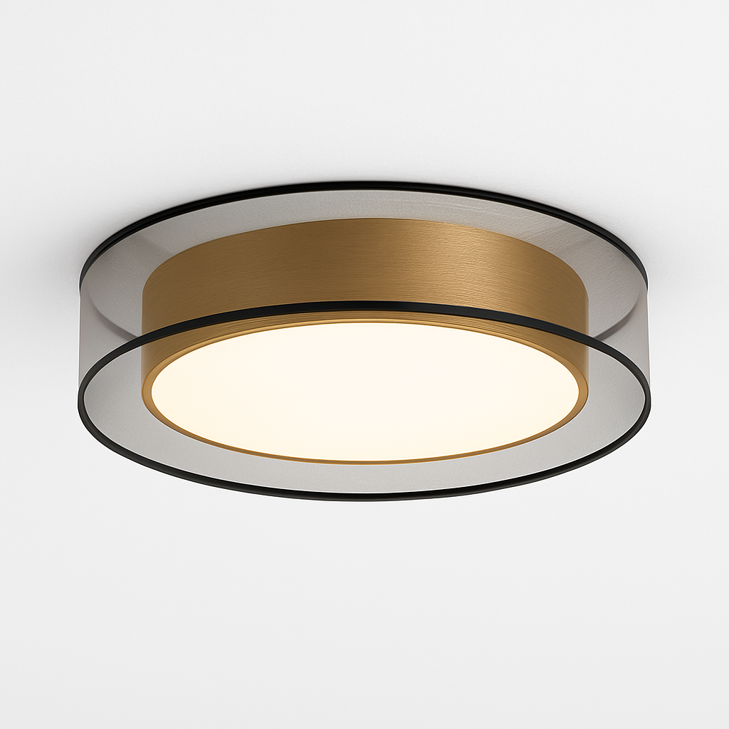 Glide Loft Modern Ceiling Light – Elegant Gold Flush Mount Design for Stylish Interiors