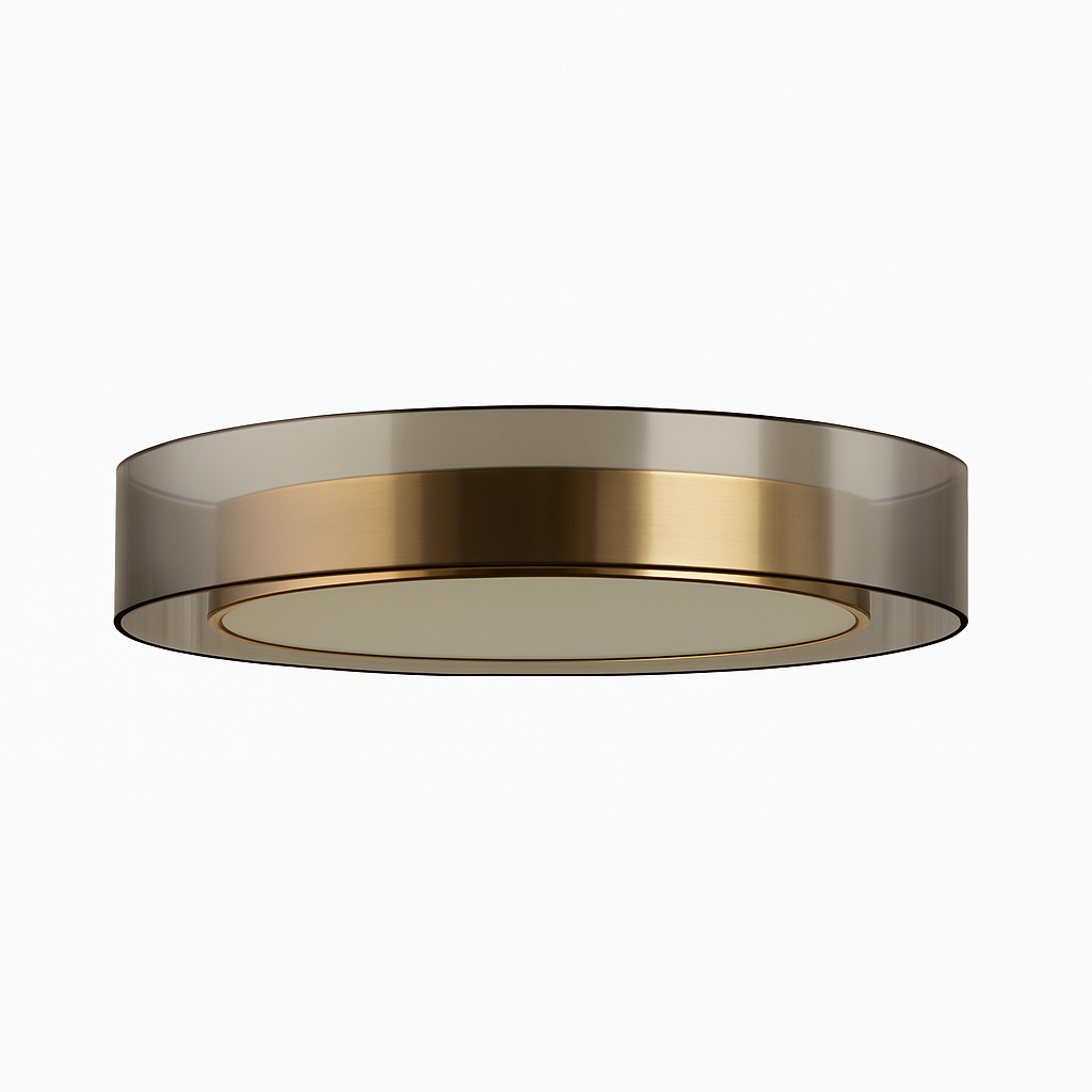 Glide Loft Modern Ceiling Light – Elegant Gold Flush Mount Design for Stylish Interiors