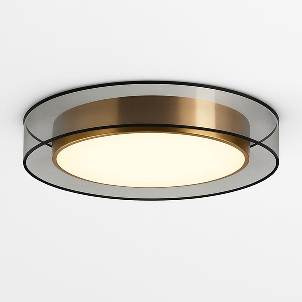 Glide Loft Modern Ceiling Light – Elegant Gold Flush Mount Design for Stylish Interiors