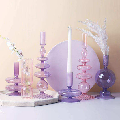 Rosa Stylish Glass Candle Holders – Elegant Decorative Accent for Any Space