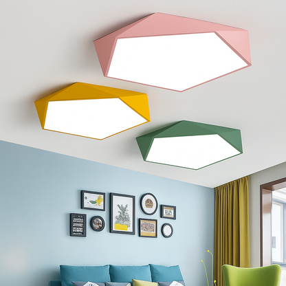Geo Modern LED Ceiling Light – Geometric Dimmable Flush Mount Design