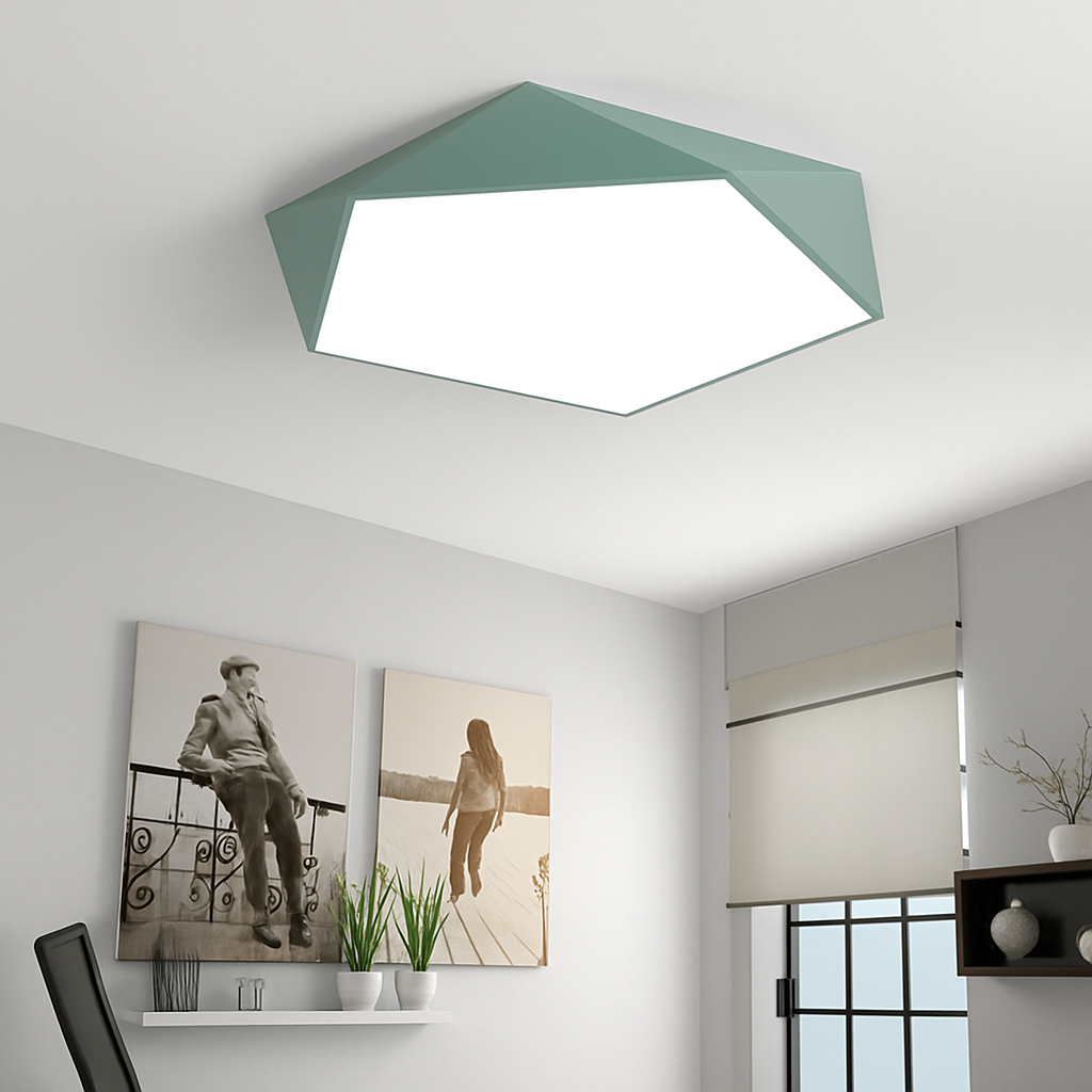 Geo Modern LED Ceiling Light – Geometric Dimmable Flush Mount Design