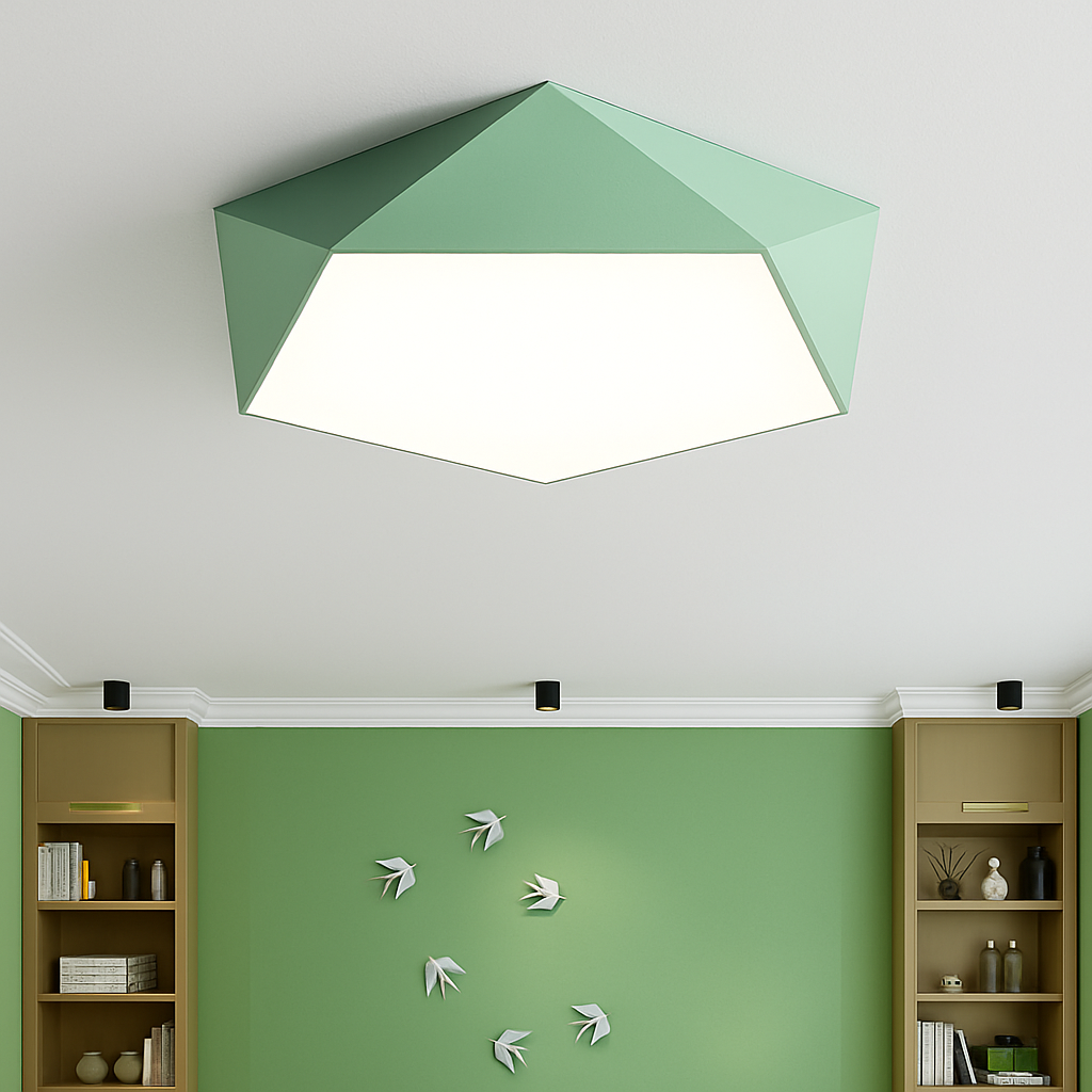 Geo Modern LED Ceiling Light – Geometric Dimmable Flush Mount Design