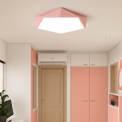 Geo Modern LED Ceiling Light – Geometric Dimmable Flush Mount Design
