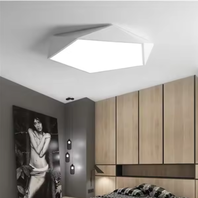 Geo Modern LED Ceiling Light – Geometric Dimmable Flush Mount Design
