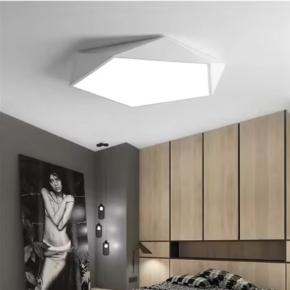 Geo Modern LED Ceiling Light – Geometric Dimmable Flush Mount Design