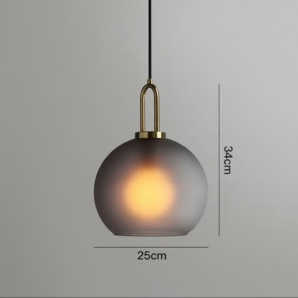 Haven Nordic Glass Pendant Light – Elegant Smoked Finish for Kitchen Islands