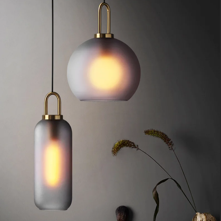 Haven Nordic Glass Pendant Light – Elegant Smoked Finish for Kitchen Islands