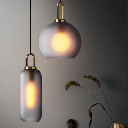 Haven Nordic Glass Pendant Light – Elegant Smoked Finish for Kitchen Islands
