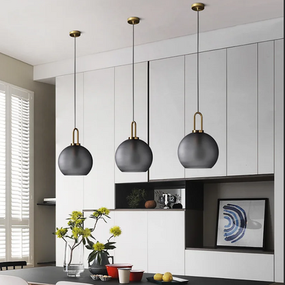 Haven Nordic Glass Pendant Light – Elegant Smoked Finish for Kitchen Islands
