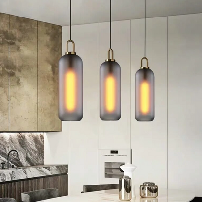 Haven Nordic Glass Pendant Light – Elegant Smoked Finish for Kitchen Islands