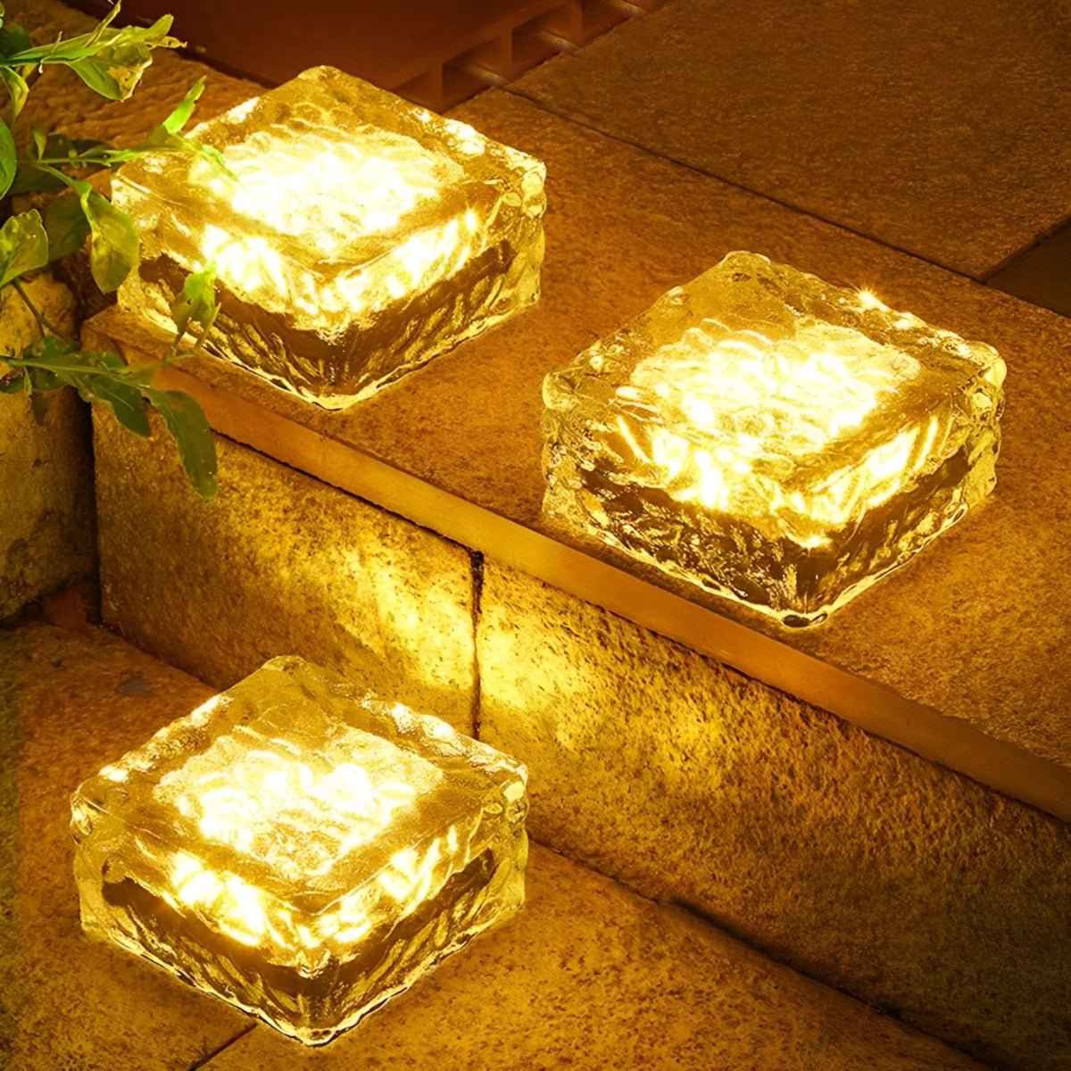 Glacira Solar Garden Lights Ice Cube Outdoor Pathway Illumination