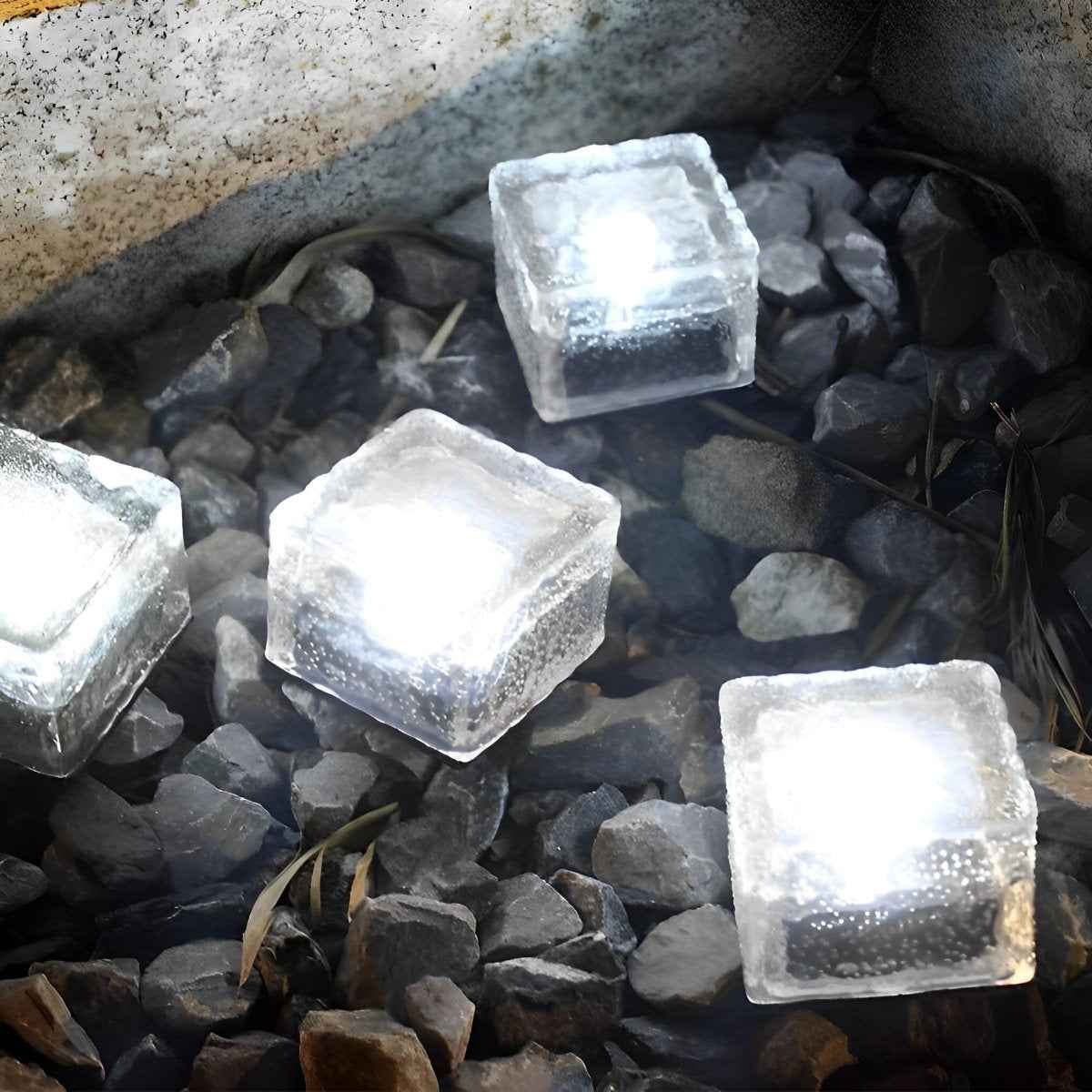 Glacira Solar Garden Lights Ice Cube Outdoor Pathway Illumination