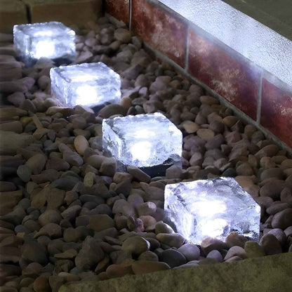 Glacira Solar Garden Lights Ice Cube Outdoor Pathway Illumination